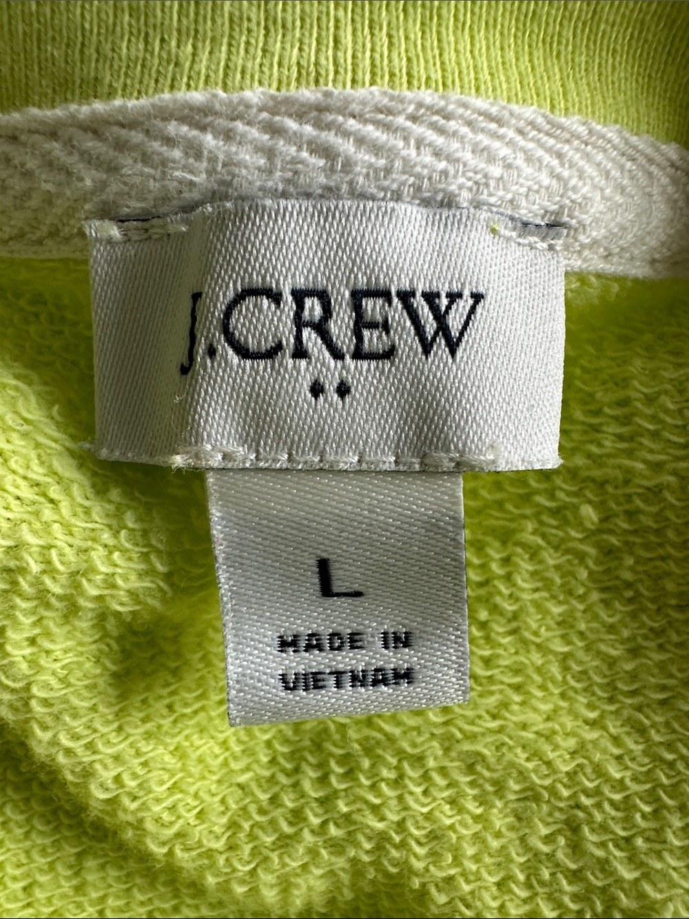 J. Crew Neon Lime Crewneck Lightweight Sweatshirt - Picture 2 of 3